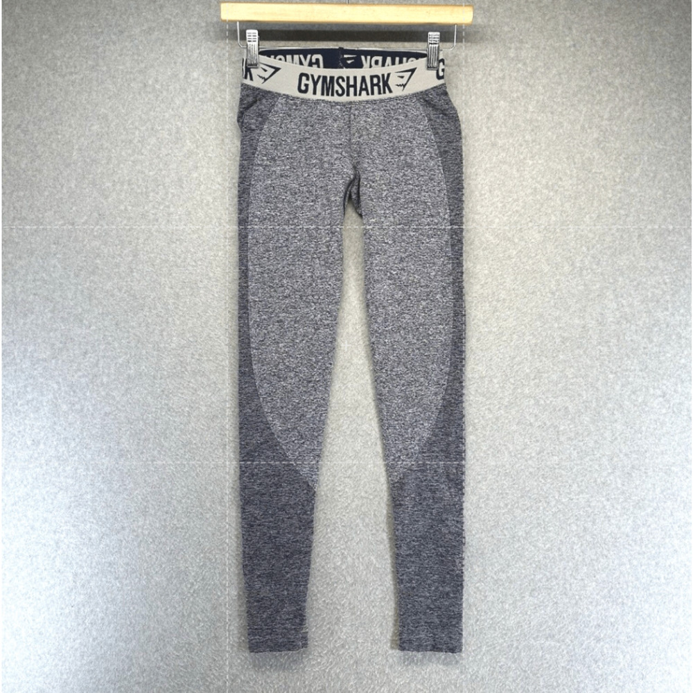 GYMSHARK Seamless Leggings Womens XS Gray Waisted Compression Workout Activewear